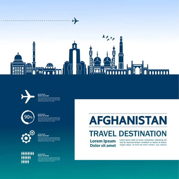 Podróż Afganistanu Ilustracja Wektorowa — Wektor stockowy