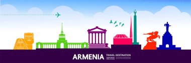 Ermenistan seyahat hedef vektör çizim.