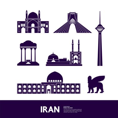 Iran seyahat hedef vektör çizim.