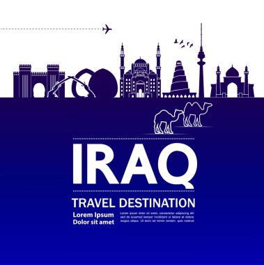 Irak seyahat hedef vektör çizim.