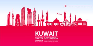 Kuveyt seyahat hedef vektör çizim.