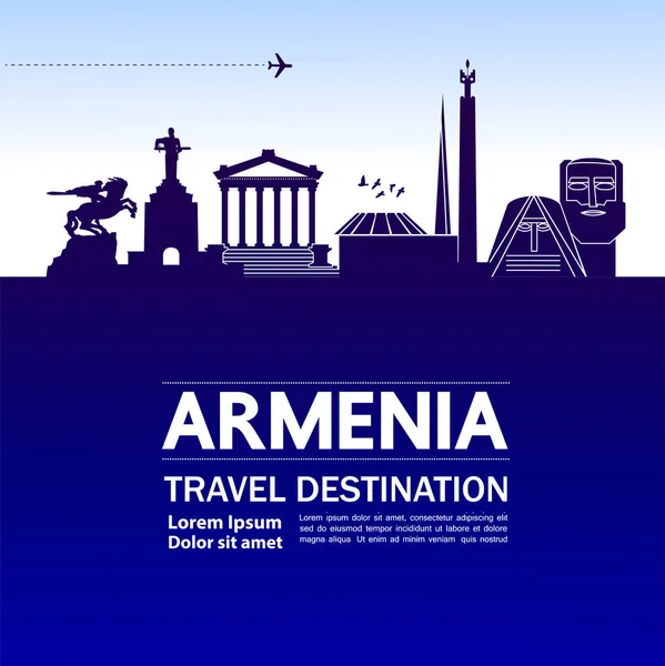 Armenia Viaje Destino Vector Ilustración — Vector de stock