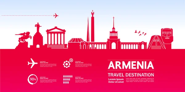 Armenia Travel Destination Vector Illustration — Stock Vector