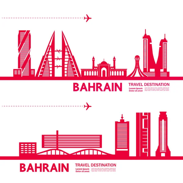 Illustration Vectorielle Destination Voyage Bahreïn — Image vectorielle