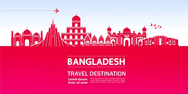 Bangladesh Reiseziel Vektor Illustration — Stockvektor