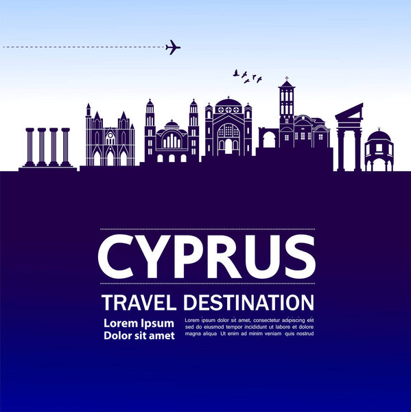 CYPRUS travel destination vector illustration.