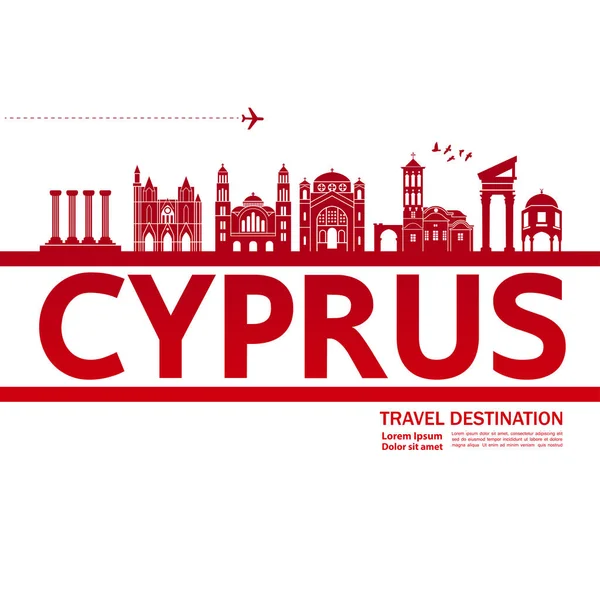 Ilustración Del Vector Destino Viaje Chipre — Vector de stock