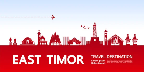 Ilustración Del Vector Destino Viaje Timor Oriente — Vector de stock