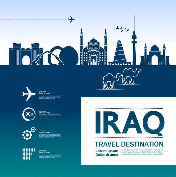 Ilustracja Wektorowa Iraku Podróży Przeznaczenia — Wektor stockowy