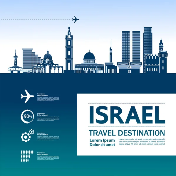 Israel Resa Destination Vektorillustration — Stock vektor