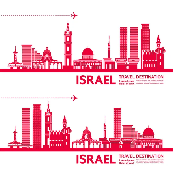 Israel Reiseziel Vektor Illustration — Stockvektor