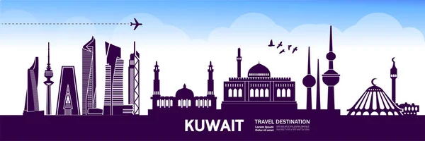 Kuwait Travel Destination Vector Illustration — Stock Vector