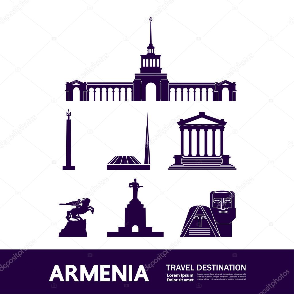 Armenia travel destination vector illustration.