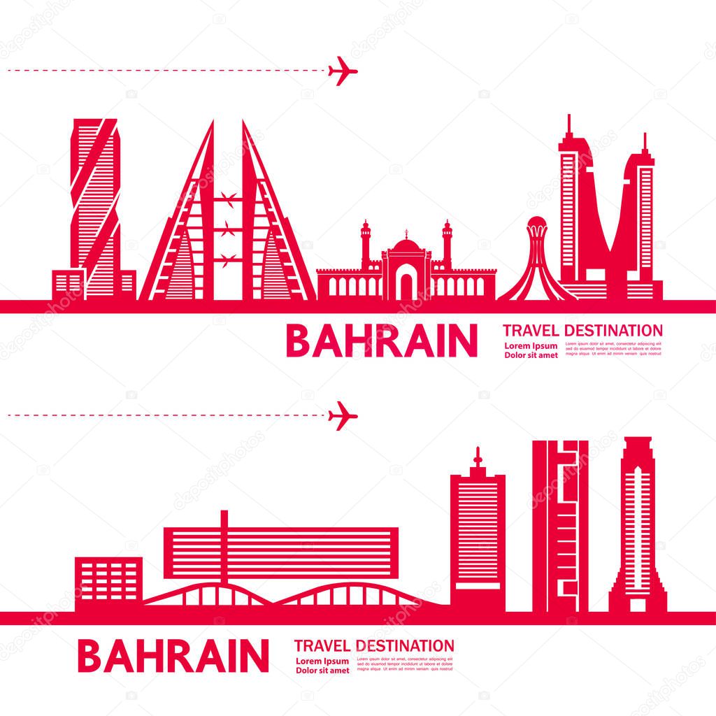 Bahrain  travel destination vector illustration.