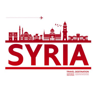 Suriye seyahat hedef vektör çizim.