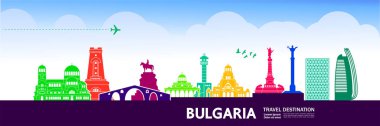 Bulgaristan seyahat hedef vektör illüstrasyon.