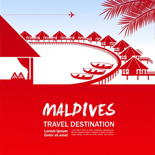 Illustration Vectorielle Destination Des Maldives — Image vectorielle