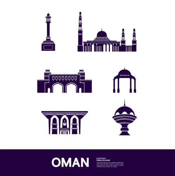 Oman Reiseziel Vektor Illustration — Stockvektor