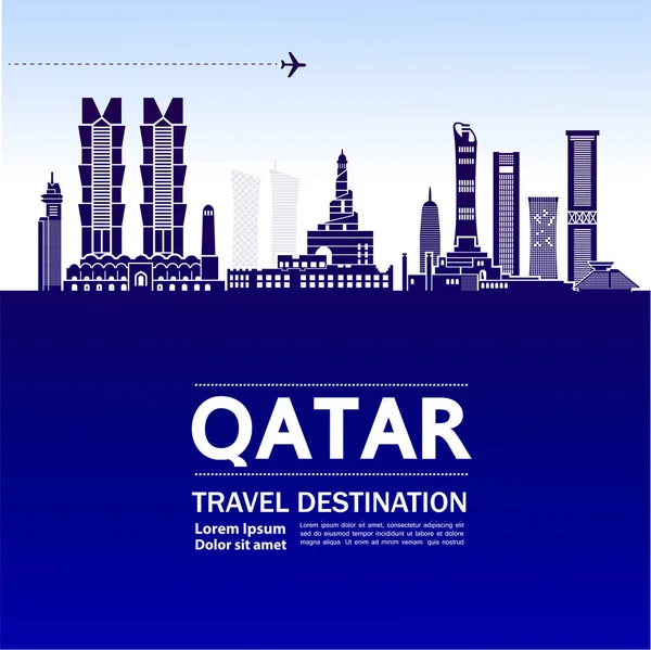 Ilustracja Wektorowa Katar Podróż Przeznaczenia — Wektor stockowy