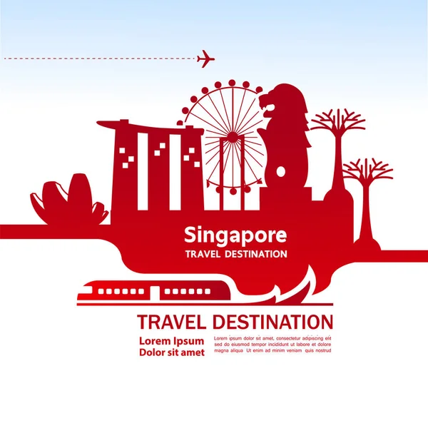 Singapur seyahat hedef vektör çizim.