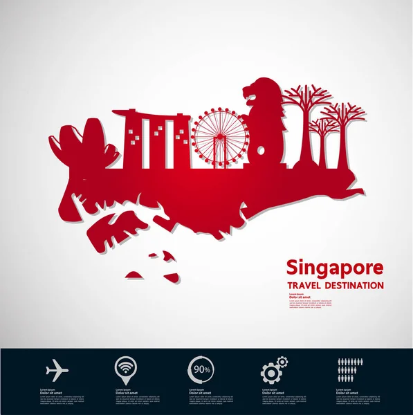 Singapore Reiseziel Vektor Illustration — Stockvektor