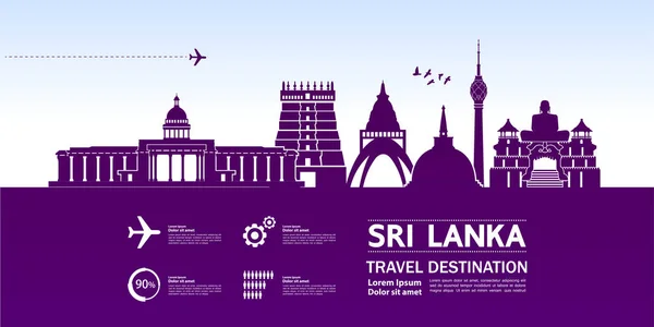 Sri Lanka Reiseziel Vektor Illustration — Stockvektor