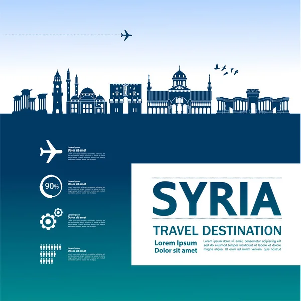Syrien Reiseziel Vektor Illustration — Stockvektor