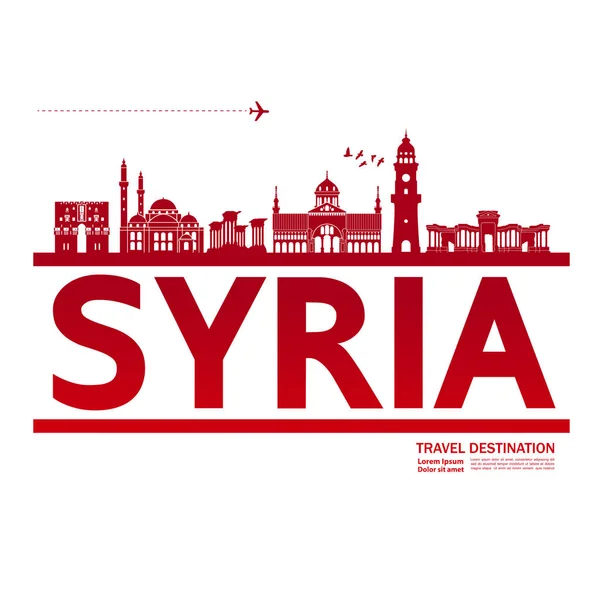 Syria Viaje Destino Vector Ilustración — Vector de stock