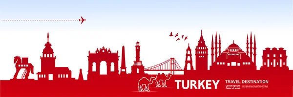 Turquía Viaje Destino Vector Ilustración — Vector de stock