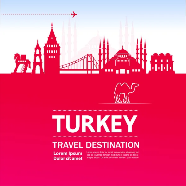 Turkiet Resor Destination Vektorillustration — Stock vektor