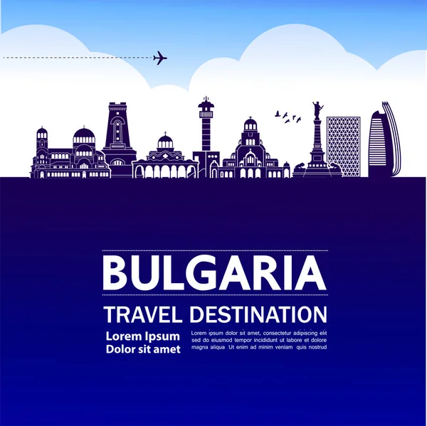 Bulgaria Viaje Destino Vector Ilustración — Vector de stock