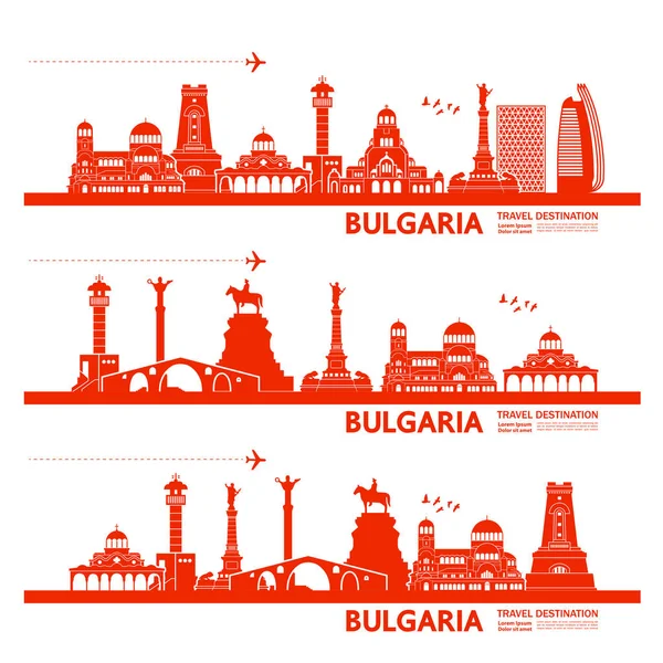 Bulgaristan seyahat hedef vektör illüstrasyon.