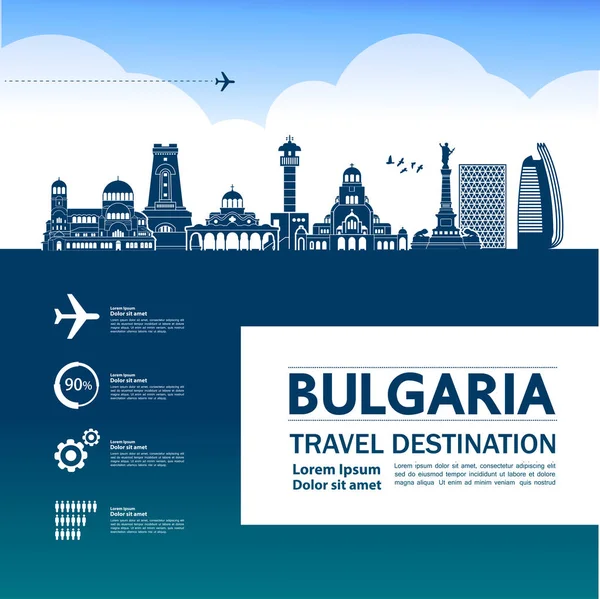 Bulgaria Viaje Destino Vector Ilustración — Vector de stock