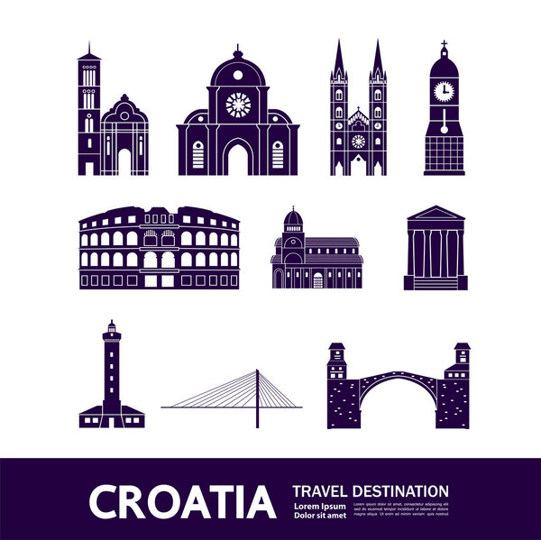 Croatia travel destination vector illustration.