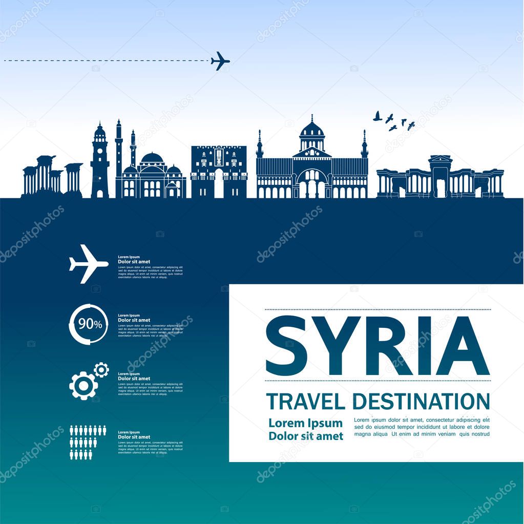 SYRIA travel destination vector illustration.