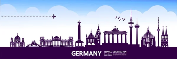 Alemania Viaje Destino Vector Ilustración — Vector de stock