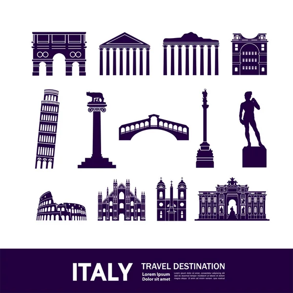 Italië Reizen Bestemming Vectorillustratie — Stockvector