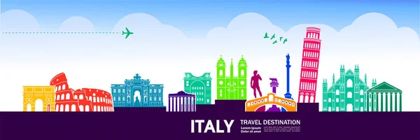 Italien Reiseziel Vektor Illustration — Stockvektor