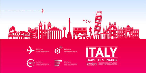 italy travel destination vector illustration.