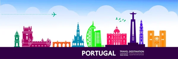 Portugal Viaje Destino Vector Ilustración — Vector de stock