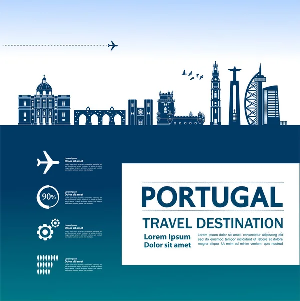 Portugal Viaje Destino Vector Ilustración — Vector de stock