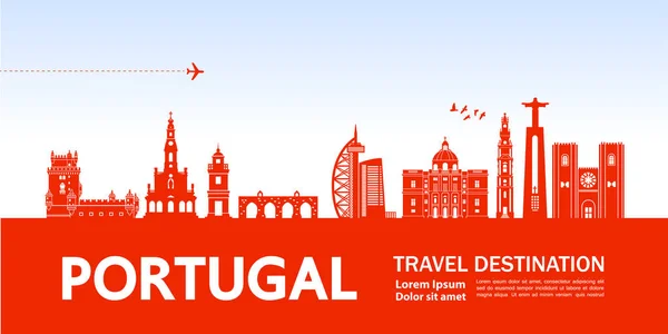 Portugal Viaje Destino Vector Ilustración — Vector de stock