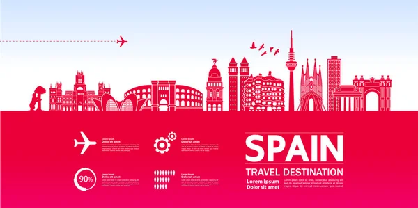 Spain Travel Destination Vector Illustration — Stock Vector