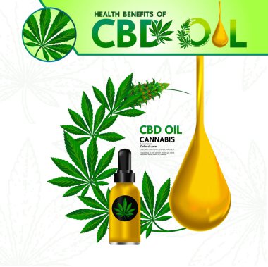 Sağlık vektörü illüstrasyonu için esrar faydaları.