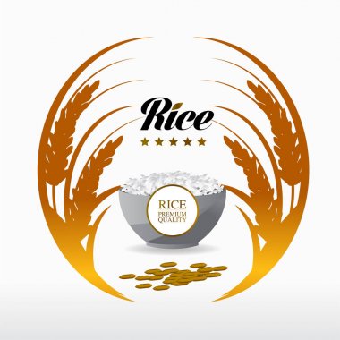 Premium Rice büyük kaliteli tasarım konsept vektör.