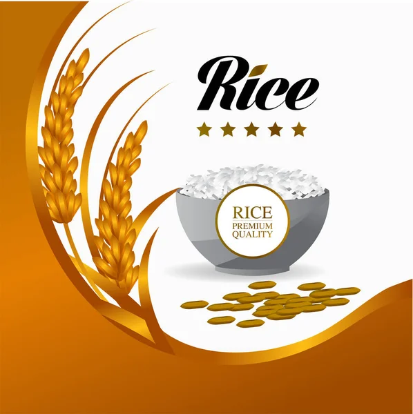 Premium Rice Büyük Kaliteli Tasarım Konsept Vektör — Stok Vektör