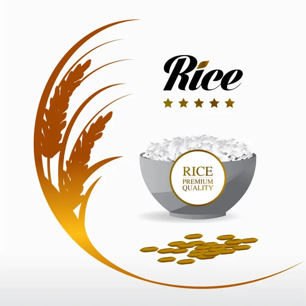 Rice Premium Vetor Conceito Design Grande Qualidade — Vetor de Stock