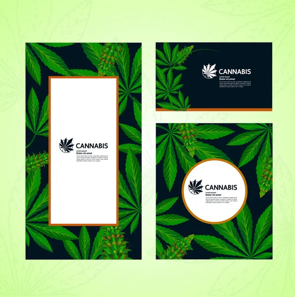 Zöld Cannabis levél Háttérvektor illusztráció. — Stock Vector