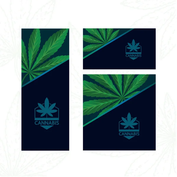 Elegante Hoja Cannabis Verde Antecedentes Vector Ilustración — Vector de stock