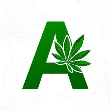 Logo tasarımı için kenevir yaprağı ile Mektup.